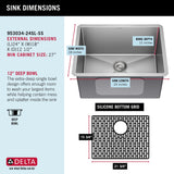 Delta 18-in x 24-in Stainless Steel Undermount Laundry Sink with Drain