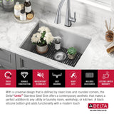 Delta Stainless Steel 1-Basin Undermount Laundry Sink 18x24"