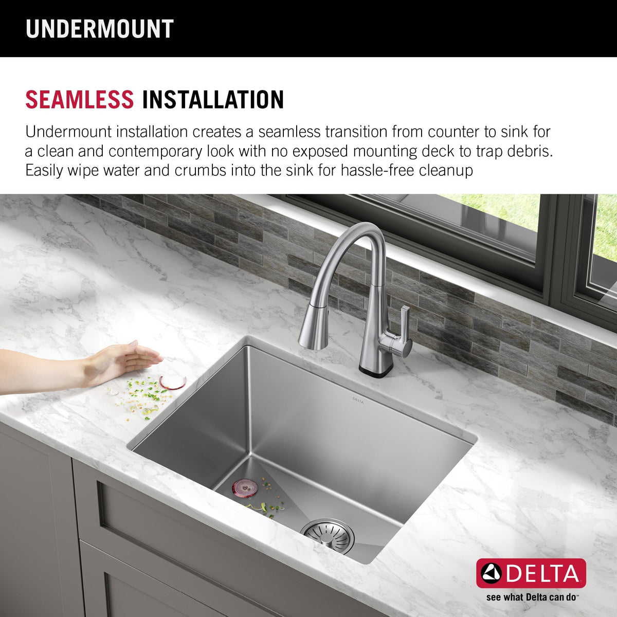 Delta Stainless Steel 1-Basin Undermount Laundry Sink 18x24"