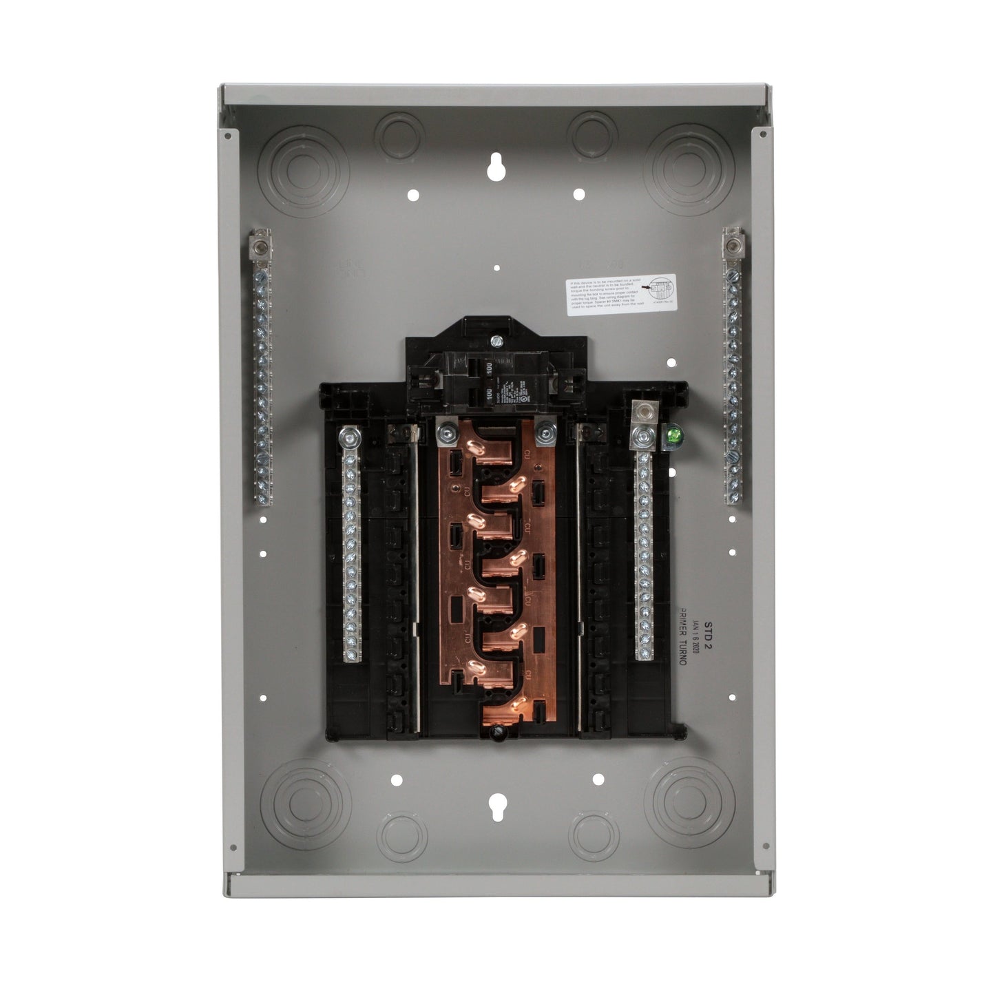 Siemens PN 100-Amp 16-space load center - angle view