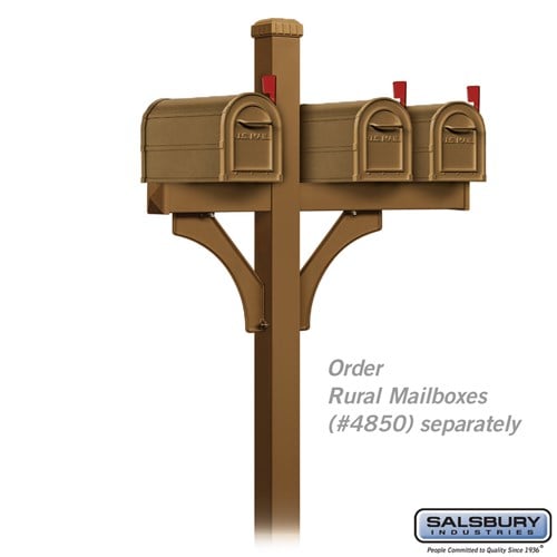 Deluxe Mailbox Post - 2 Sided for Two Mailboxes - In-Ground Mounted - Sandstone