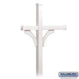Deluxe Mailbox Post - 2 Sided for Two Mailboxes, In-Ground Mounted, White