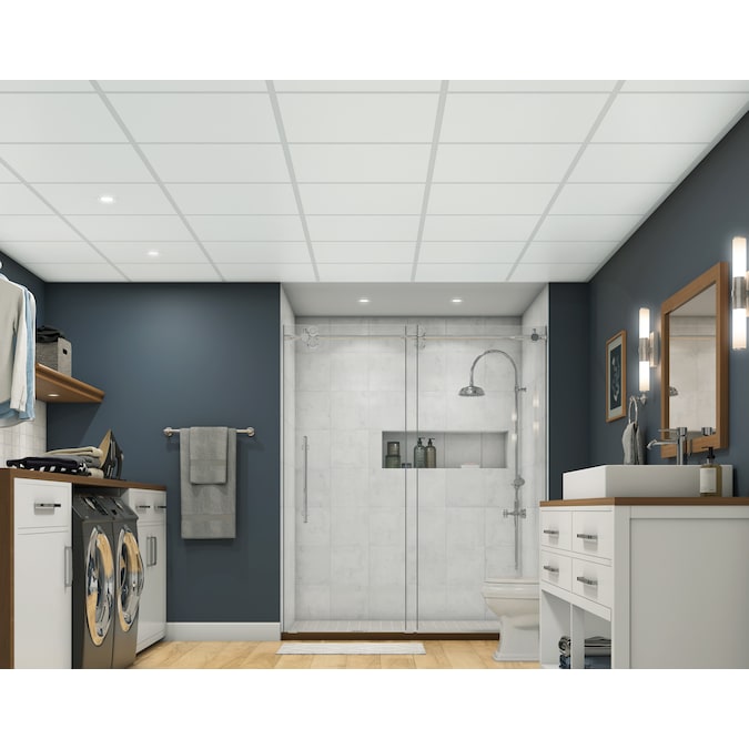 Armstrong Ceilings 2-ft x 2-ft Easy Elegance White PVC Drop Ceiling Tile (1-Pack, 4-sq ft / Case)