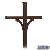 Deluxe Mailbox Post - 2 Sided for Two Mailboxes, In-Ground Mounted, Bronze