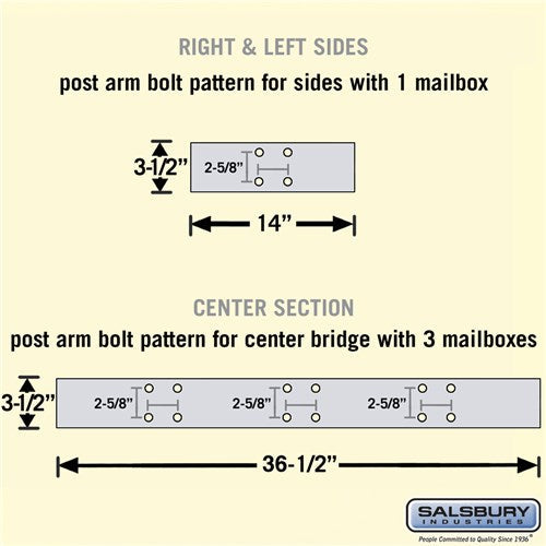 Deluxe Mailbox Post - Bridge Style for 5 Mailboxes - In-Ground Mounted - White