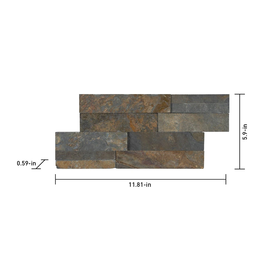 Satori Oxide Ledgestone 6-in x 12-in Natural Stone Look Wall Tile (0.48-sq. ft/ Piece)