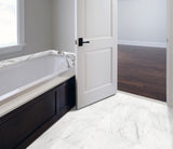 Satori Regent Statuario Glossy Bullnose 2-in x 8-in Glossy Ceramic Marble Look Wall Tile (0.1-sq ft per Piece)