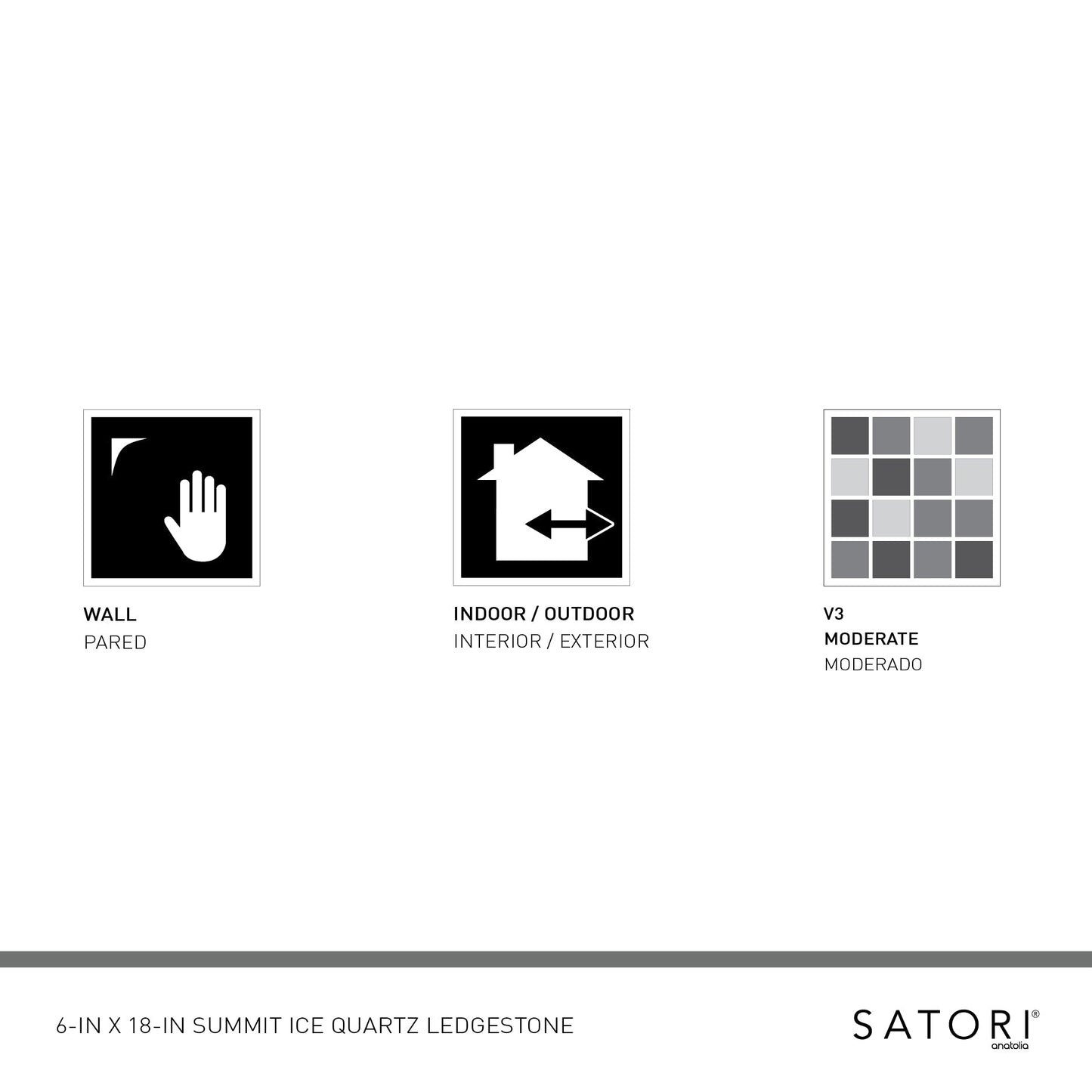 Satori Summit Ice Ledgestone 6-in x 18-in Natural Stone Look Wall Tile (3.66-sq. ft/ Carton)