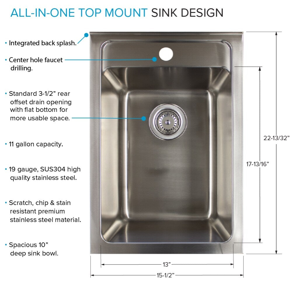 Transolid Gloss White Freestanding Laundry Sink with Cabinet and Faucet