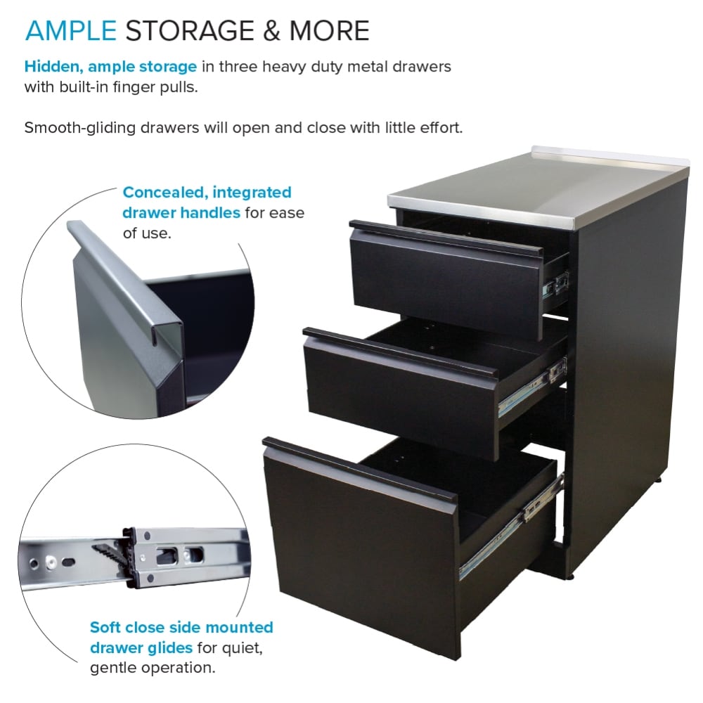 Transolid Matte Black Freestanding Laundry Sink with Cabinet and Flex+Freeze Faucet