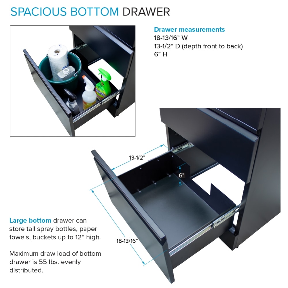 Transolid Matte Black Freestanding Laundry Sink with Cabinet and Faucet - 21.8x22.4 in