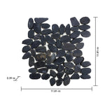 Satori River Rock Black 12-in x 12-in Natural Stone Mosaic Floor and Wall Tile (0.96-sq. ft/ Piece)