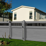 Freedom Barington/Newbeck DSP 9-ft H x 5-in W Driftwood Vinyl Line Fence Post (Assembled)