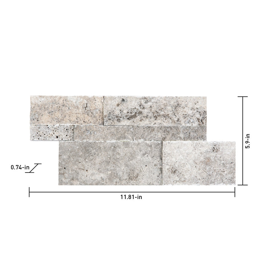 Satori Silver Crescent Ledgestone 6-in x 12-in Natural Stone Look Wall Tile (0.48-sq. ft/ Piece)