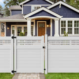 Freedom Barington/Newbeck DSP 6-ft H x 5-ft W White Vinyl Flat-top Fence Gate (Unassembled)