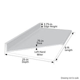 VT Dimensions Wilsonart 6-ft Toffee di Pesco Radiance Left-Hand Miter-Cut Laminate Kitchen Countertop with Integrated Backsplash