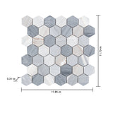 Satori Palissandro 12-in x 12-in Polished Natural Stone Look Hexagon Mosaic Floor and Wall Tile (0.96-sq. ft/ Piece)