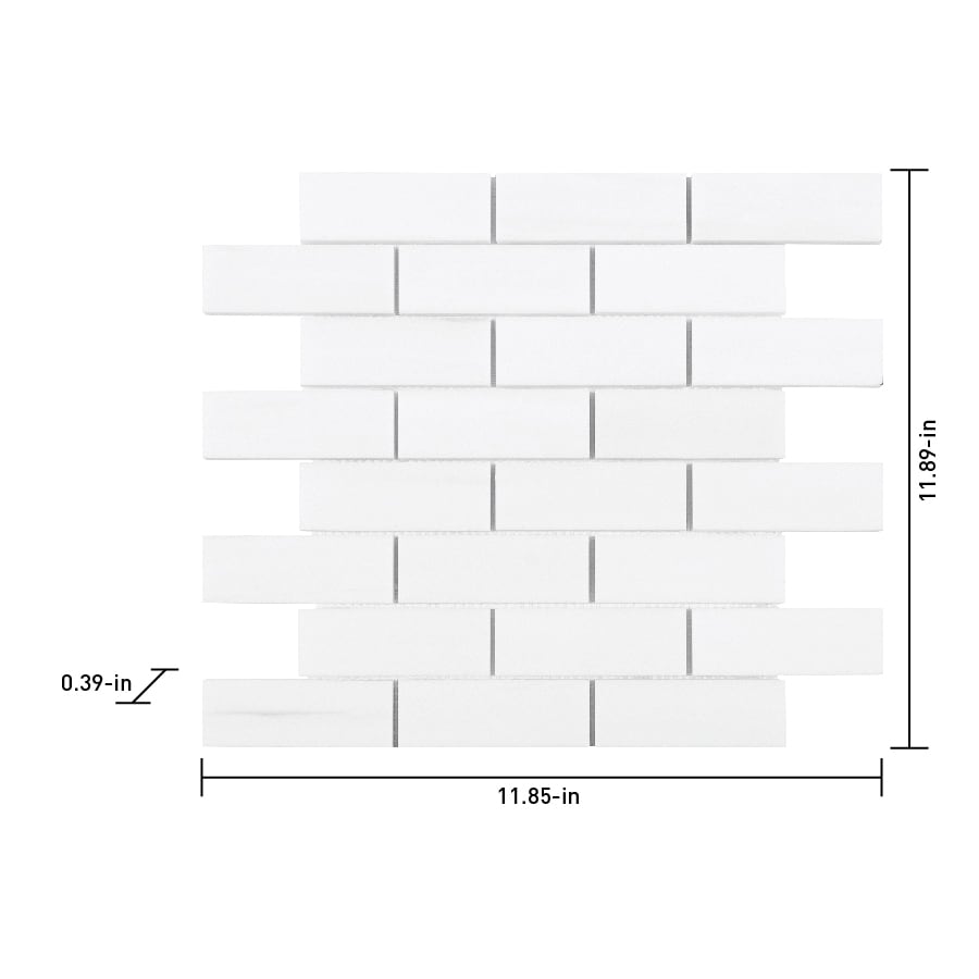 Satori Bianco Dolomite 12-in x 12-in Polished Natural Stone Marble Look Mosaic Wall Tile (0.97-sq. ft/ Piece)
