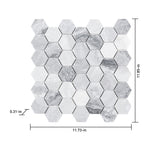 Satori Storm Polished 12-in x 12-in Natural Marble Hexagon Mosaic Wall & Floor Tile (0.96-sq ft Sheet)