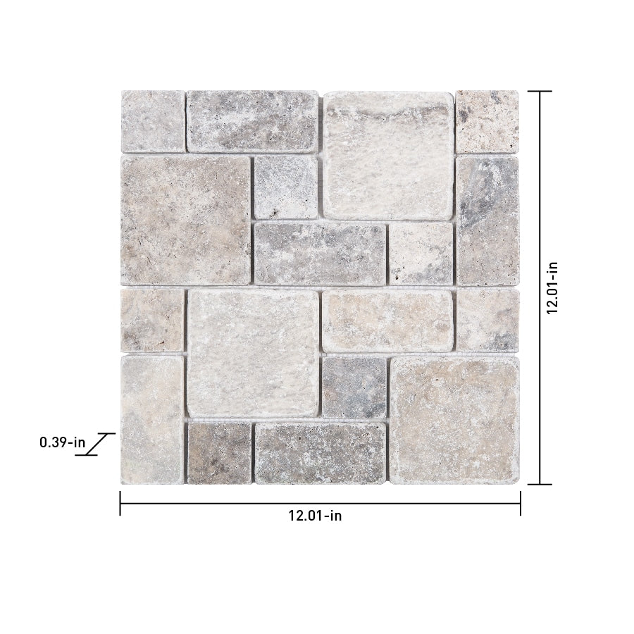 Satori Silver Crescent 12-in x 12-in Honed Natural Stone Look Mosaic Wall Tile (1-sq. ft/ Piece)