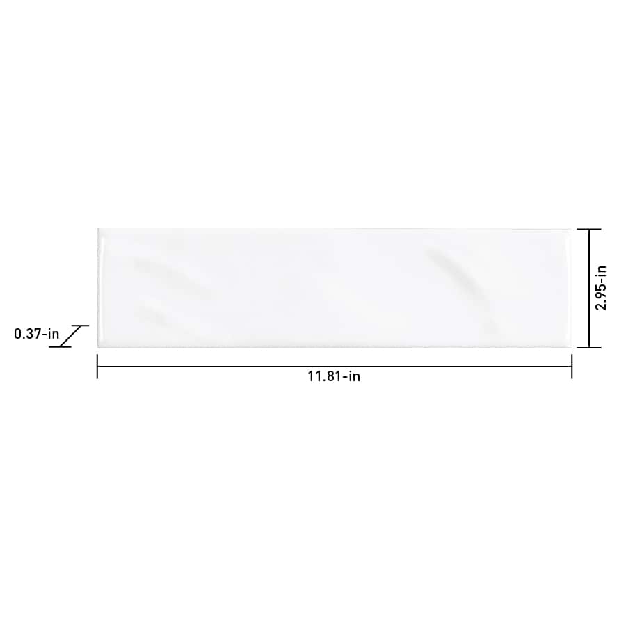 Satori Pearl White 3-in x 12-in Glossy Ceramic Subway Wall Tile (0.24-sq. ft/ Piece)