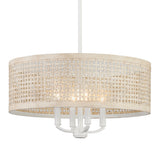 Kichler Sayulita 4-Light White Coastal Drum Medium Hanging Pendant Light