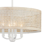 Kichler Sayulita 4-Light White Coastal Drum Medium Hanging Pendant Light