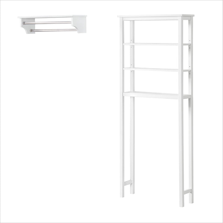 Alaterre Furniture 27-in x 65-in x 8-in White Wood Freestanding Linen Cabinet