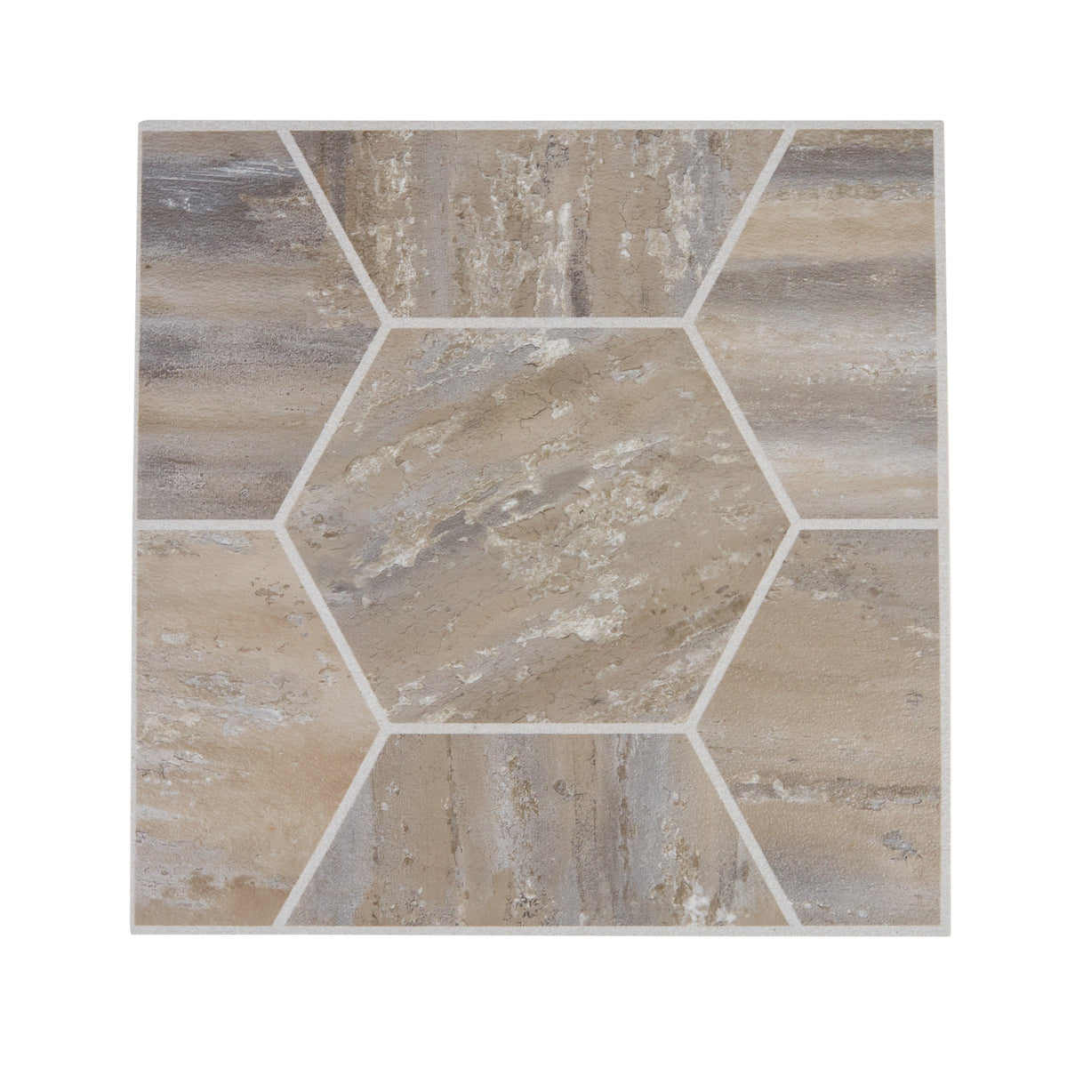 Armstrong Flooring Terraza 12-in x 12-in Cooled Mocha Peel-and-Stick Vinyl Tile