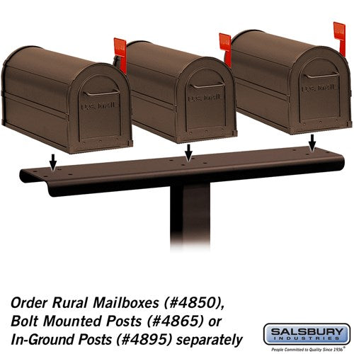 3-Wide Mailbox Spreader for Rural and Townhouse Mailboxes, Bronze