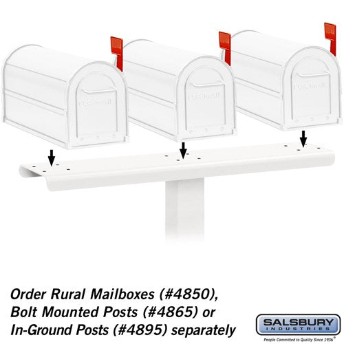 3-Wide Mailbox Spreader for Rural and Townhouse Mailboxes - White