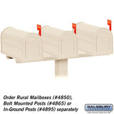 3-Wide Mailbox Spreader for Rural Mailboxes in Sandstone