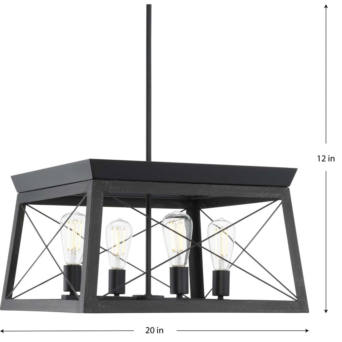 Progress Lighting Briarwood 4-Light Black Farmhouse Chandelier