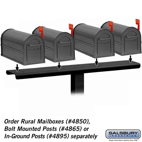 4-Wide Mailbox Spreader for Rural Mailboxes - Black