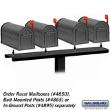 4-Wide Mailbox Spreader for Rural Mailboxes - Black