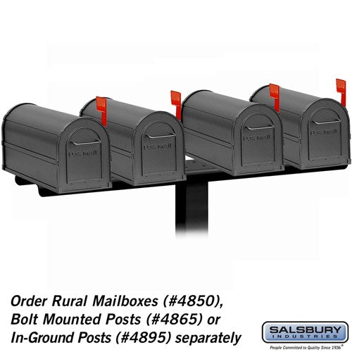 4-Wide Mailbox Spreader for Rural Mailboxes - Black