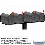 4-Wide Mailbox Spreader for Rural Mailboxes - Black