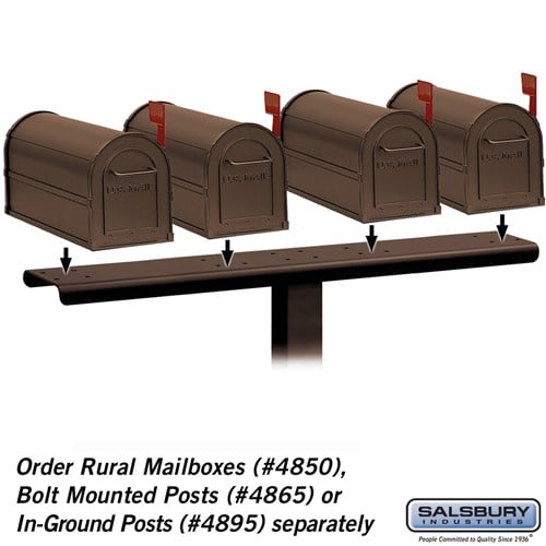 4-Wide Mailbox Spreader for Rural Mailboxes, Bronze
