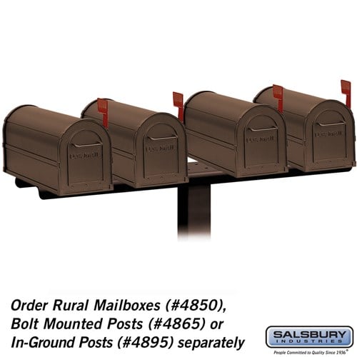 4-Wide Mailbox Spreader for Rural Mailboxes, Bronze