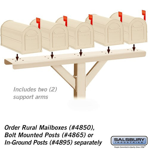 5-Wide Mailbox Spreader with Two Supporting Arms in Sandstone