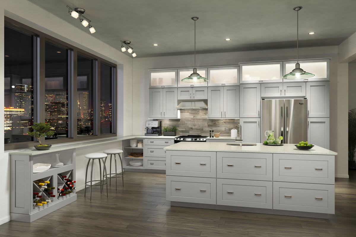 allen + roth Stonewall 12-in W x 34.5-in H x 24-in D Stone 3-Drawer Base Fully Assembled Cabinet (Flat Panel Style)