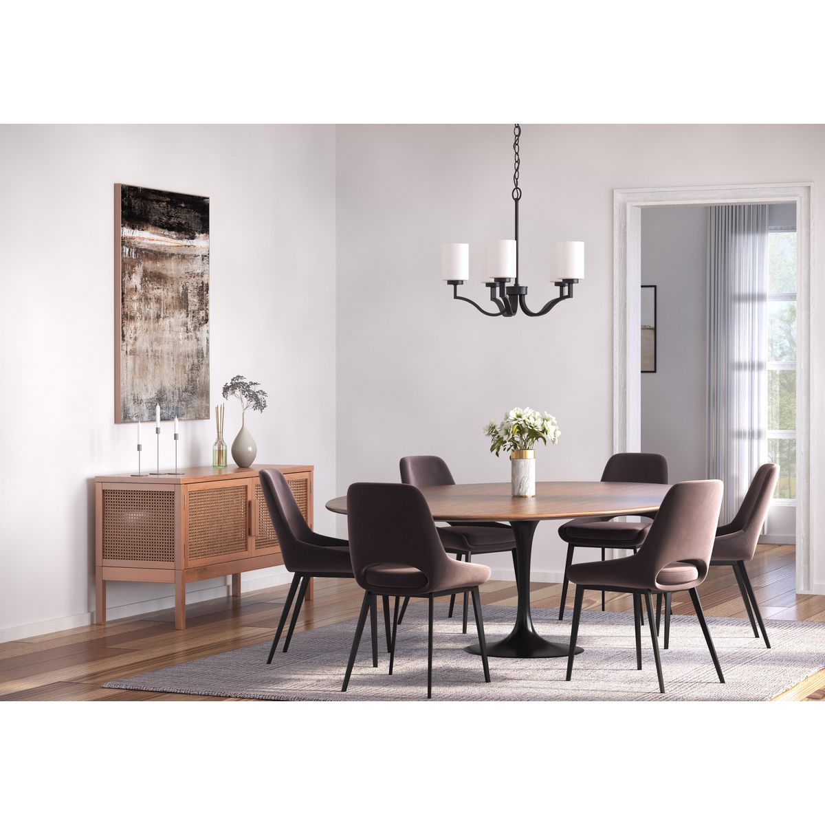 Progress Lighting Avette 5-Light Matte Black Transitional Chandelier