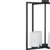 Progress Lighting Rexington 4-Light Matte Black Modern/Contemporary Etched Glass Cylinder Medium Hanging Pendant Light