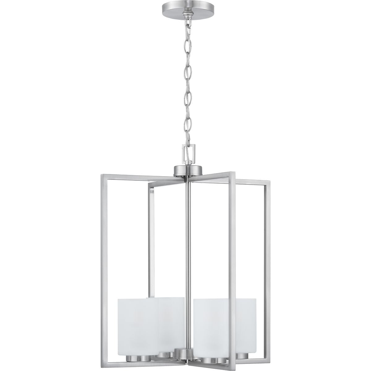 Progress Lighting Rexington 4-Light Brushed Nickel Modern/Contemporary Etched Glass Cylinder Medium Hanging Pendant Light
