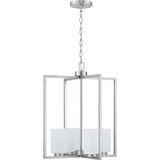Progress Lighting Rexington 4-Light Brushed Nickel Modern/Contemporary Etched Glass Cylinder Medium Hanging Pendant Light