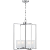 Progress Lighting Rexington 4-Light Brushed Nickel Modern/Contemporary Etched Glass Cylinder Medium Hanging Pendant Light