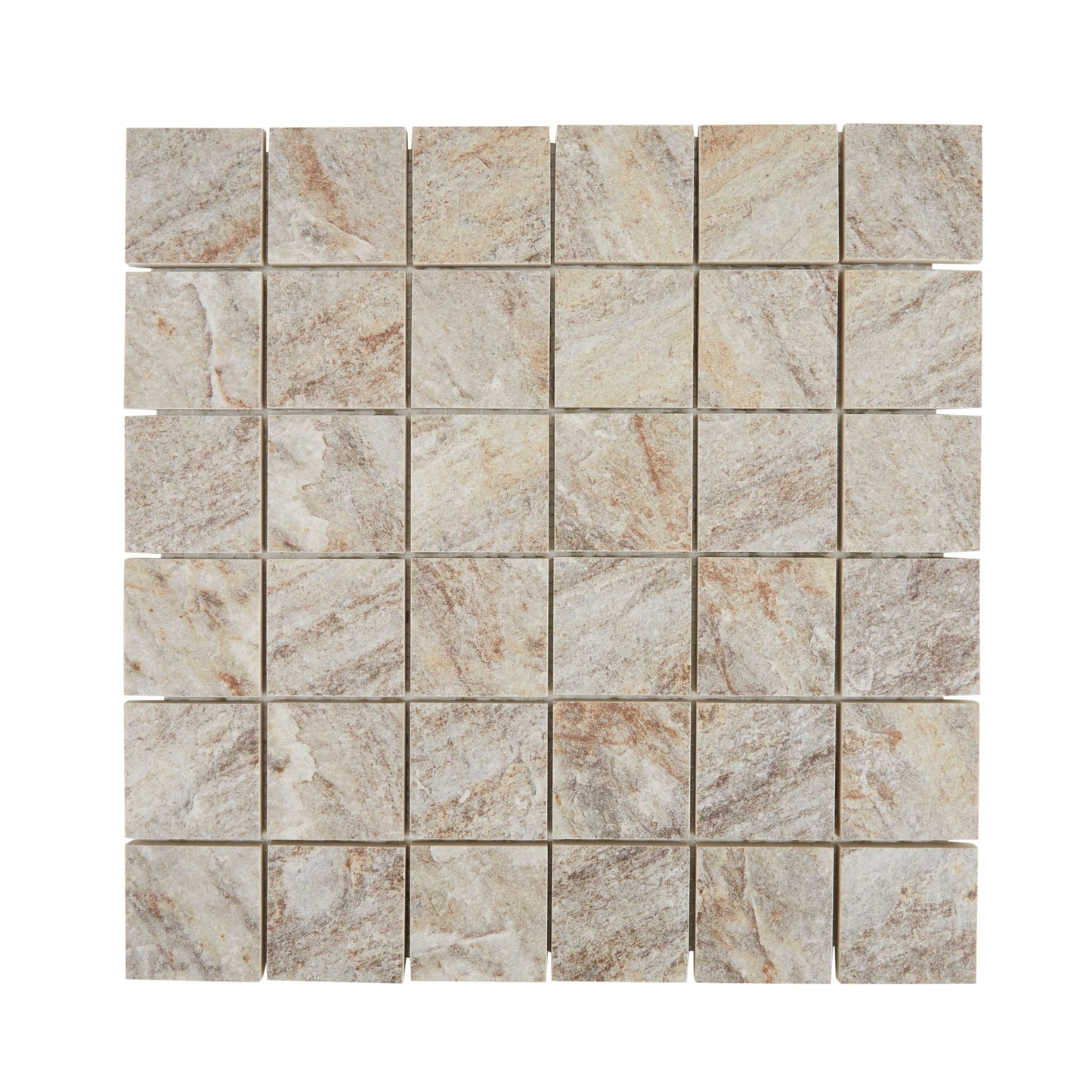 DELLA TORRE Riverdale Sand 12-in x 12-in Matte Porcelain Mosaic Floor and Wall Tile product image