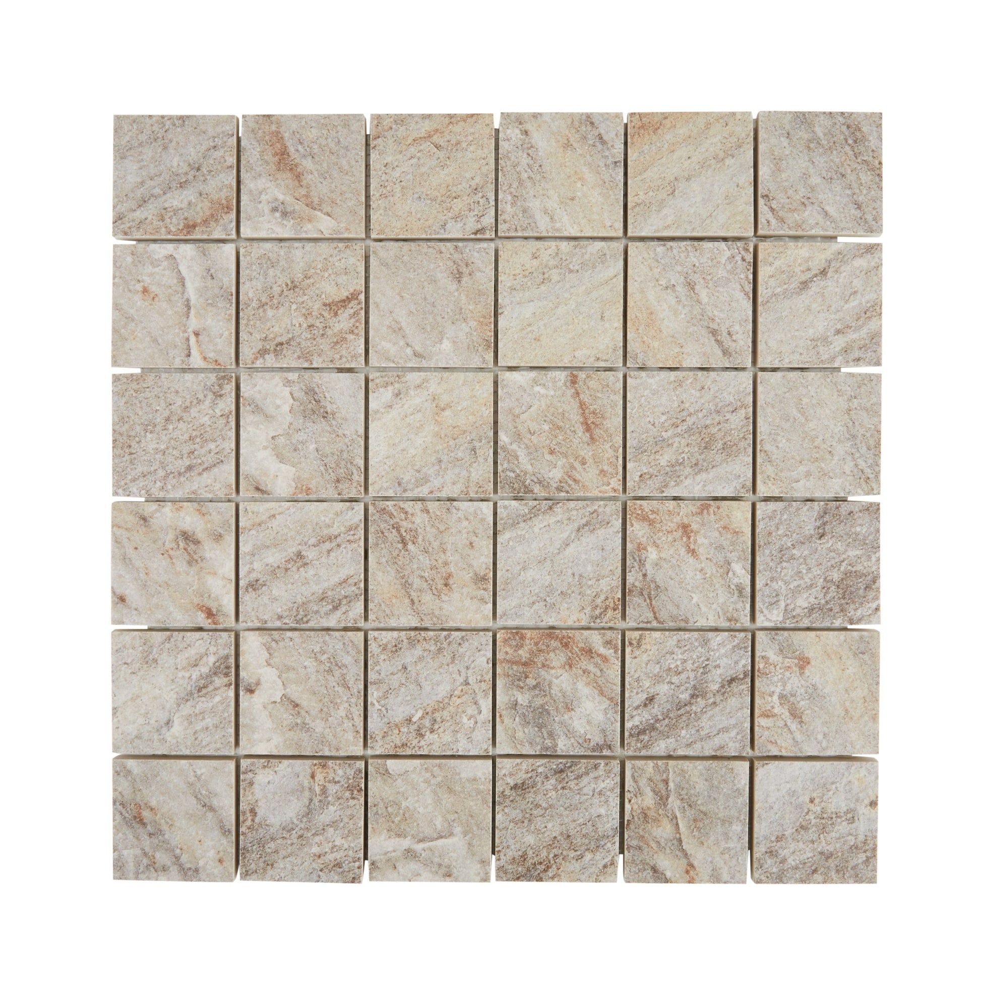 DELLA TORRE Riverdale Sand 12-in x 12-in Matte Porcelain Mosaic Floor and Wall Tile product image