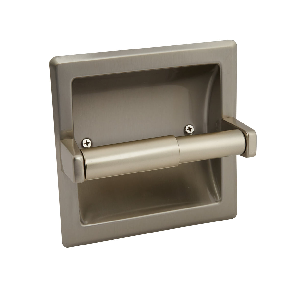 Project Source Seton Brushed Nickel Recessed Spring-Loaded Toilet Paper Holder