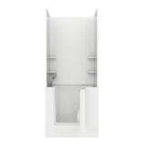 Rampart Nova Heated 5 ft. Walk-in Air Bathtub with 4 in. Tile Easy Up Adhesive Wall Surround in White - Super Arbor